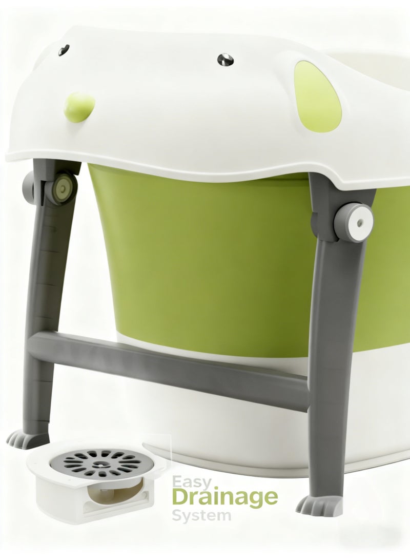 Children's Folding Bath Tub, Baby Bath Tub, Infant Bath Basin, Foldable Baby Bath Tub,With Anti-Slip Base And Temperature-Sensing Water Plug - Image 5